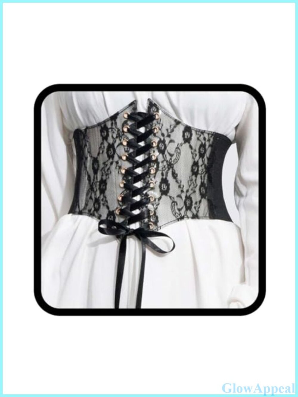 Lace Corset Belt Wide Elastic Waist Lace-Up Underbust Women's Belt